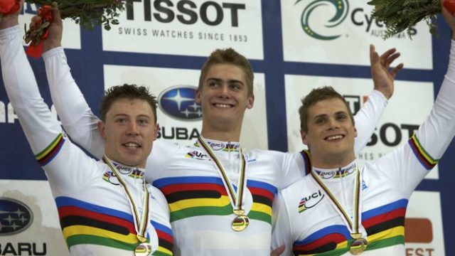 Mondiaux sur piste 2012  Melbourne : Finale vitesse par quipe hommes