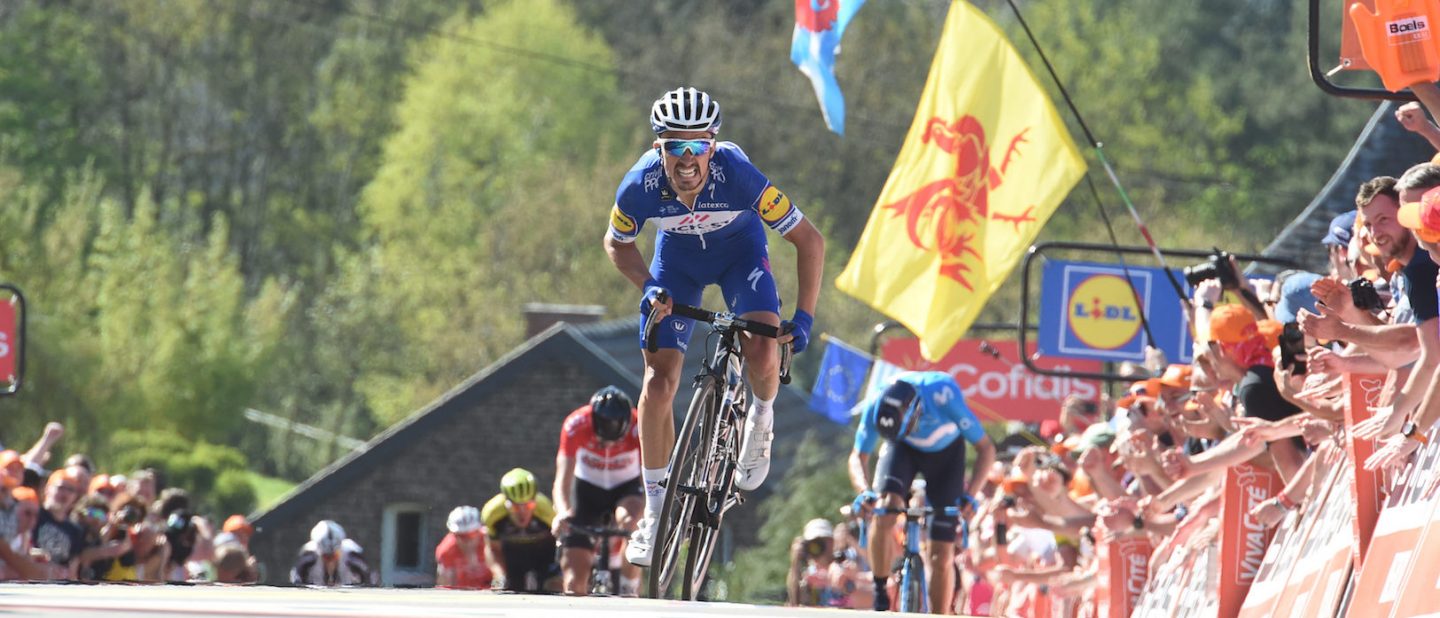 Flche Wallonne: Alaphilippe en haut du Mur de Huy