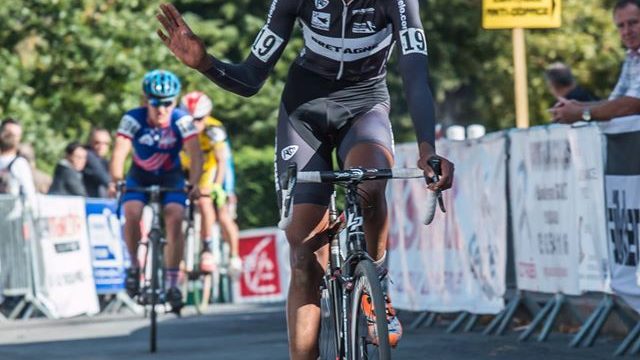 Crispin au dpart de la 2 manche de la Coupe du Monde de cyclo-cross