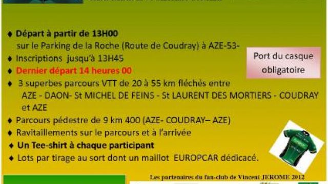 7me randonne "Vincent Jrme" VTT et pdestre  Az (53) 