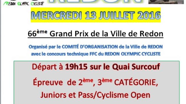 66e GP de la ville de Redon : incontournable !