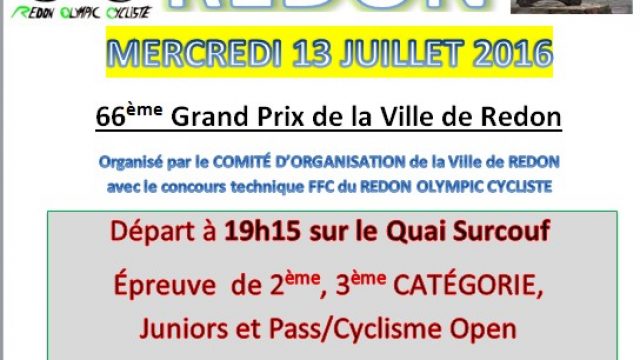 66e GP de la ville de Redon : incontournable !