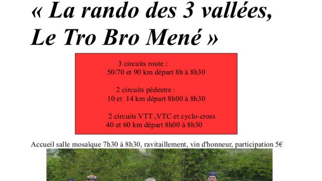 Tro Bro Men et rando des 3 valles dimanche