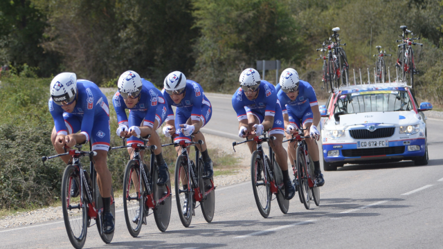 Mondial CLM par quipe : Le Bon et Pichon 11me