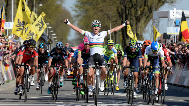 L'Amstel Gold Race et l'arc-en-ciel.