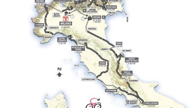 Tour d'Italie 2012 : le parcours dvoli  