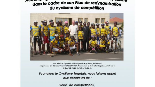 Aidez le cyclisme Togolais avec le CD 56  