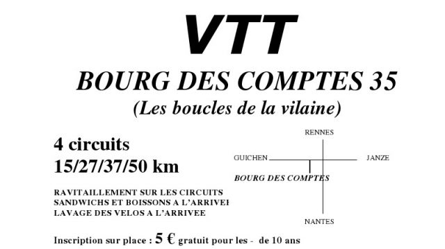 VTT : Les Boucles de la Vilaine  Bourg des Comptes (35)