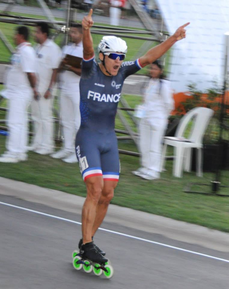 Un cycliste champion du monde de roller !