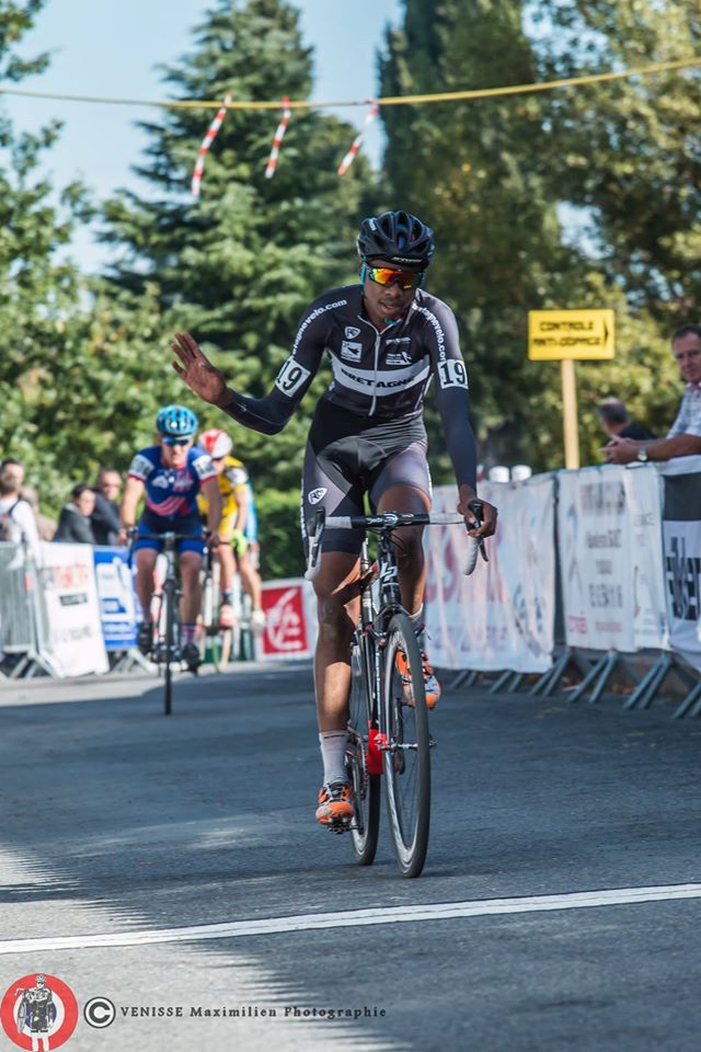 Crispin au dpart de la 2 manche de la Coupe du Monde de cyclo-cross