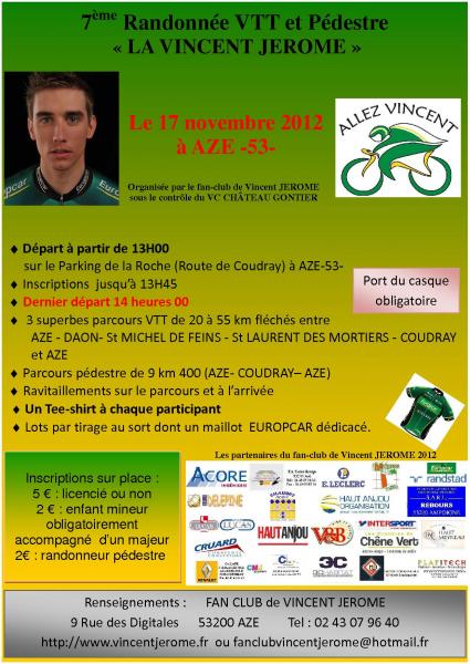 7me randonne "Vincent Jrme" VTT et pdestre  Az (53) 