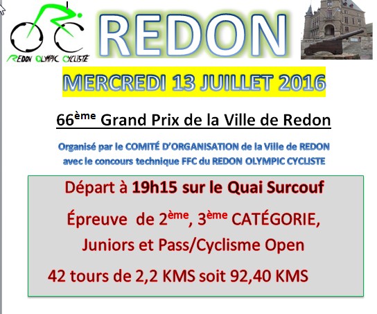 66e GP de la ville de Redon : incontournable !