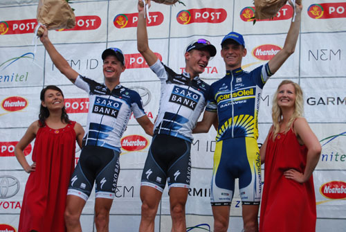 Tour du Danemark : Doubl Saxo Bank, Breschel devant Fuglsang  