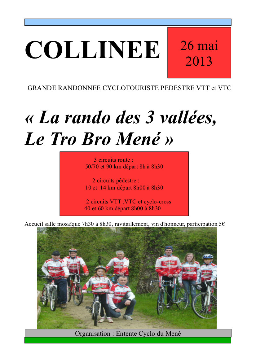 Tro Bro Men et rando des 3 valles dimanche