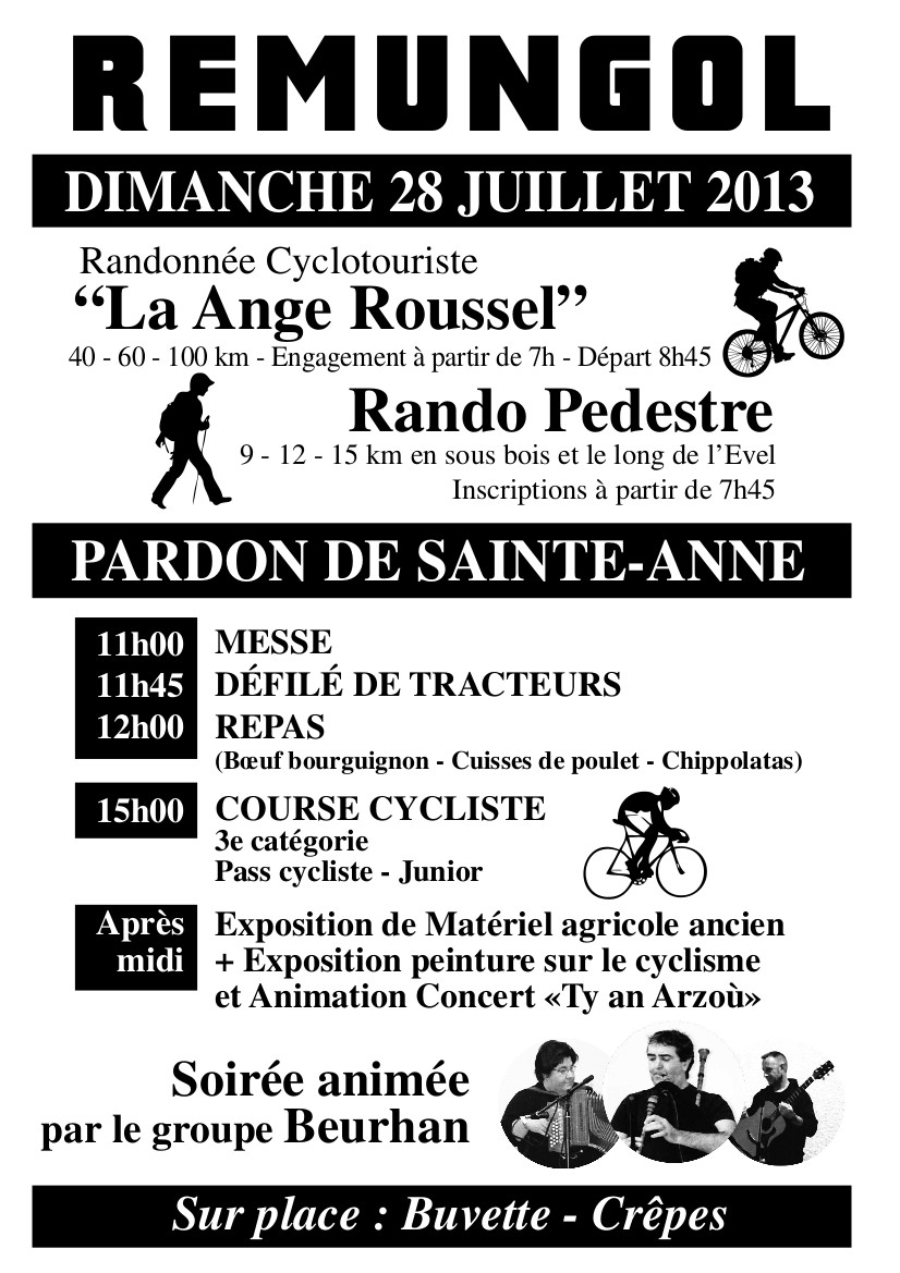 Randonne Cyclotouriste La Ange Roussel dimanche  Remungol 