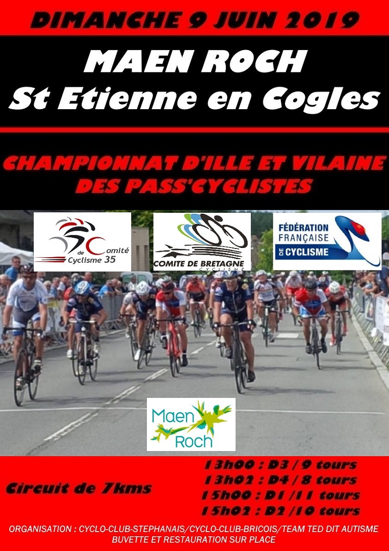Maen Roch - St Etienne en Cogles (35): championnat 35 des pass cyclistes le 9 juin 
