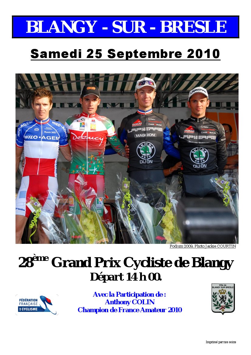 28me Grand Prix Cycliste de Blangy-sur-Bresle le 25 septembre : les engags 
