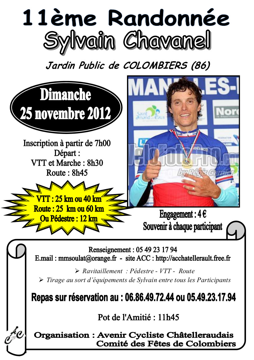 11e randonne Sylvain Chavanel  Colombiers (Vienne)