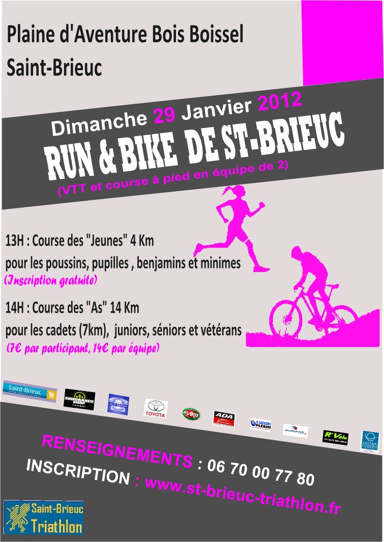 Run & Bike de Saint-Brieuc le dimanche 29 janvier : inscrivez-vous !  
