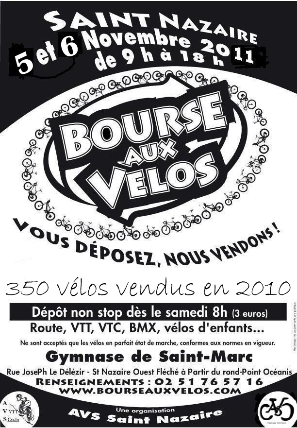 8e dition de la Bourse aux vlos de Saint-Nazaire (44) les 5 et 6 novembre