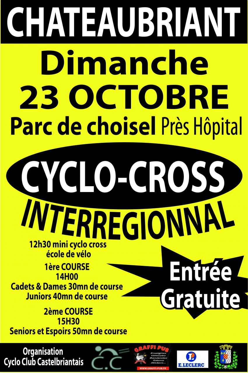 Cyclo-cross de Chteaubriant (44) : c'est le 23  octobre 