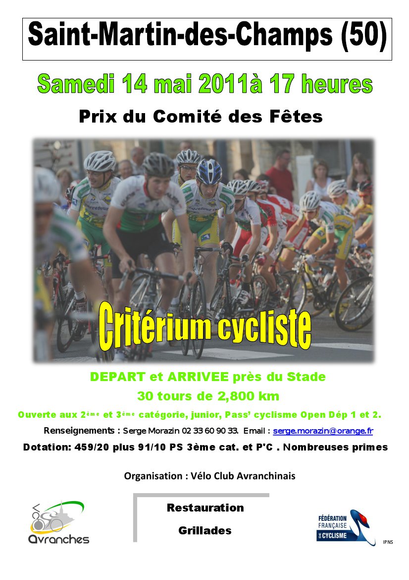 Le cyclisme de retour  Saint-Martin des Champs (50) 