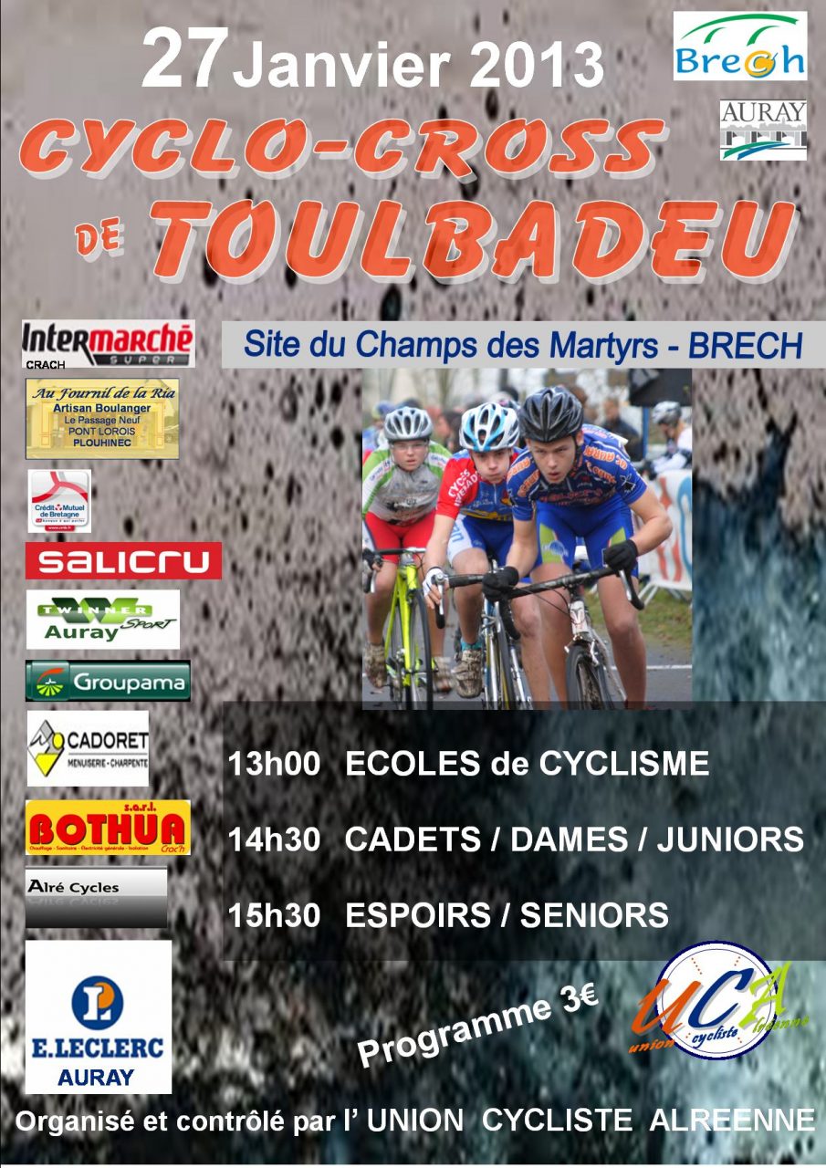 Cyclo-Cross d'Auray Brec'h (56) : les engags