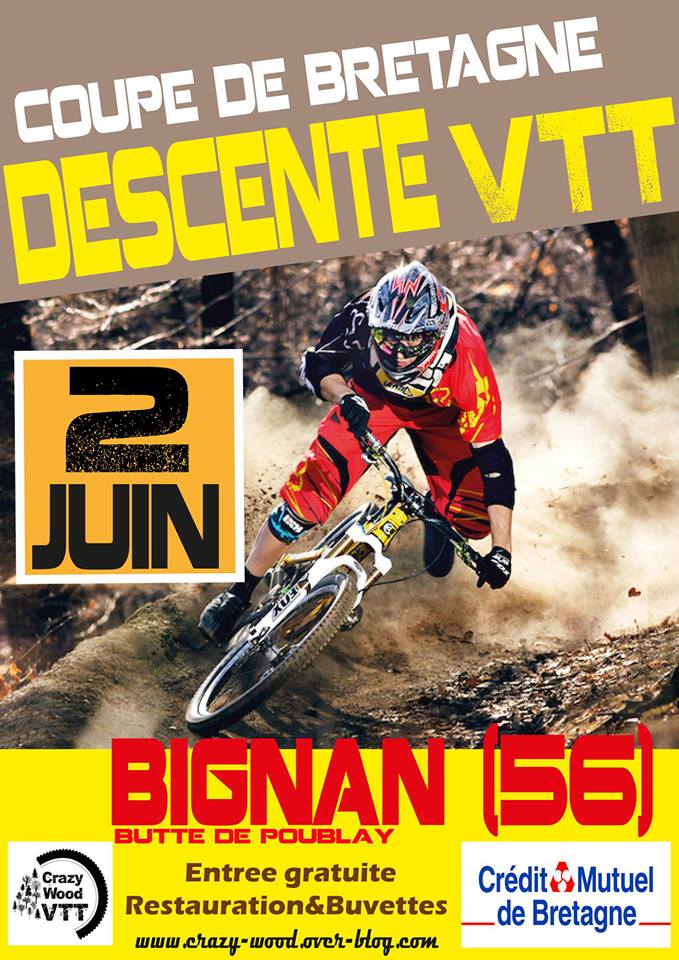 Coupe de Bretagne de VTT Descente  Bignan (56) dimanche  