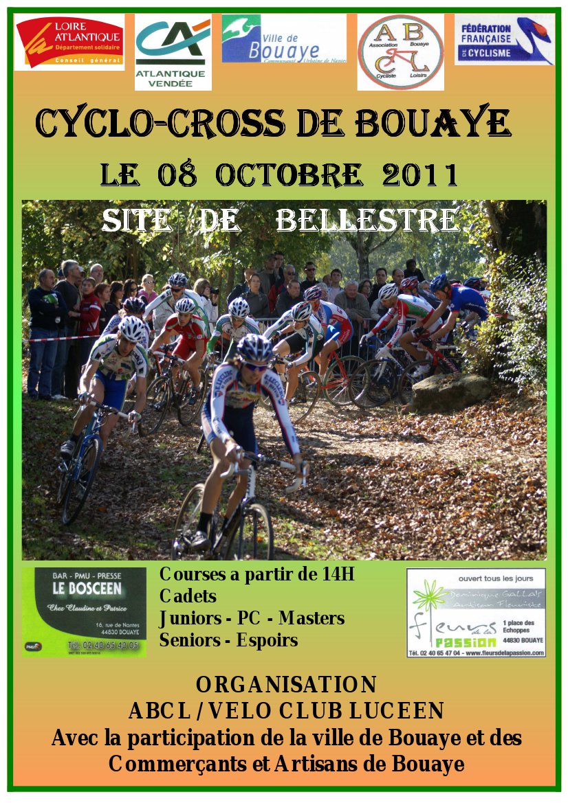 Cyclo-Cross de Bouaye (44) le 8 octobre : engagez-vous ! 