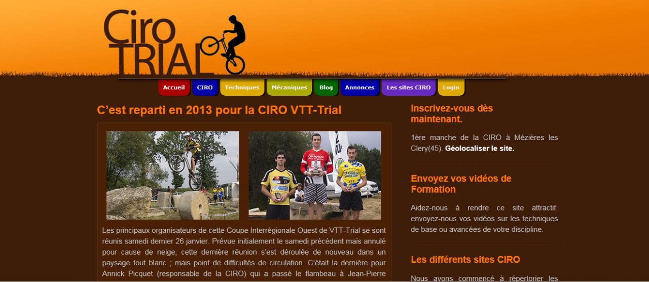 CIRO VTT- Trial : maintenant le site internet !