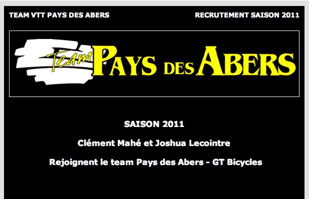 Clment Mah et Joshua Lecointre rejoignent le team Pays des Abers - GT Bicycles 