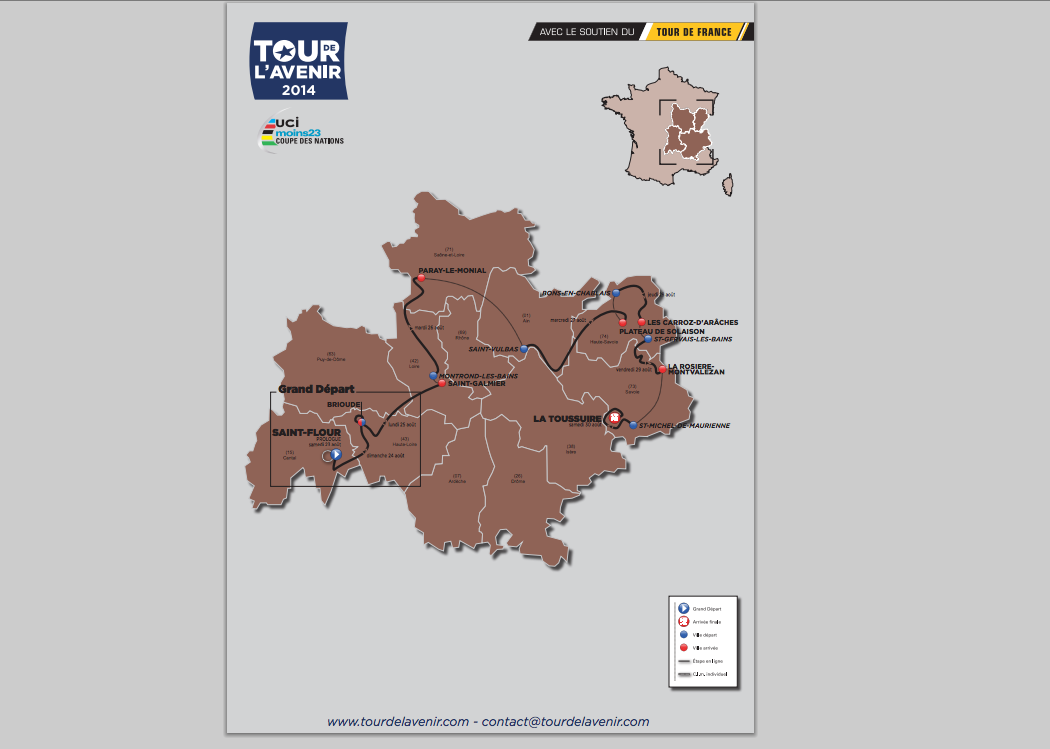 Tour de l’Avenir  : le parcours  2014 dvoil