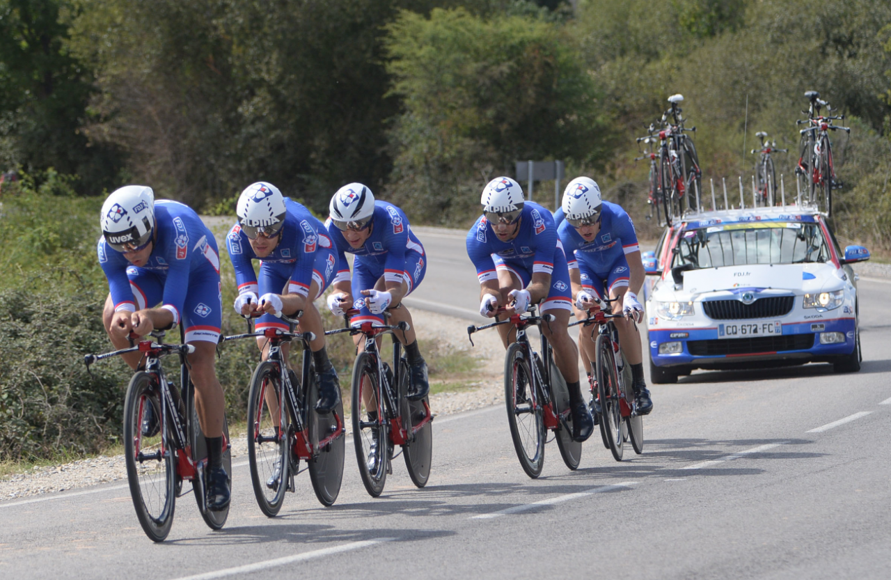 Mondial CLM par quipe : Le Bon et Pichon 11me