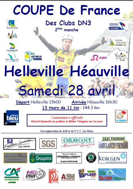 Coupe de France DN3  Helleville-Hauville (50) le 28 avril : les infos 