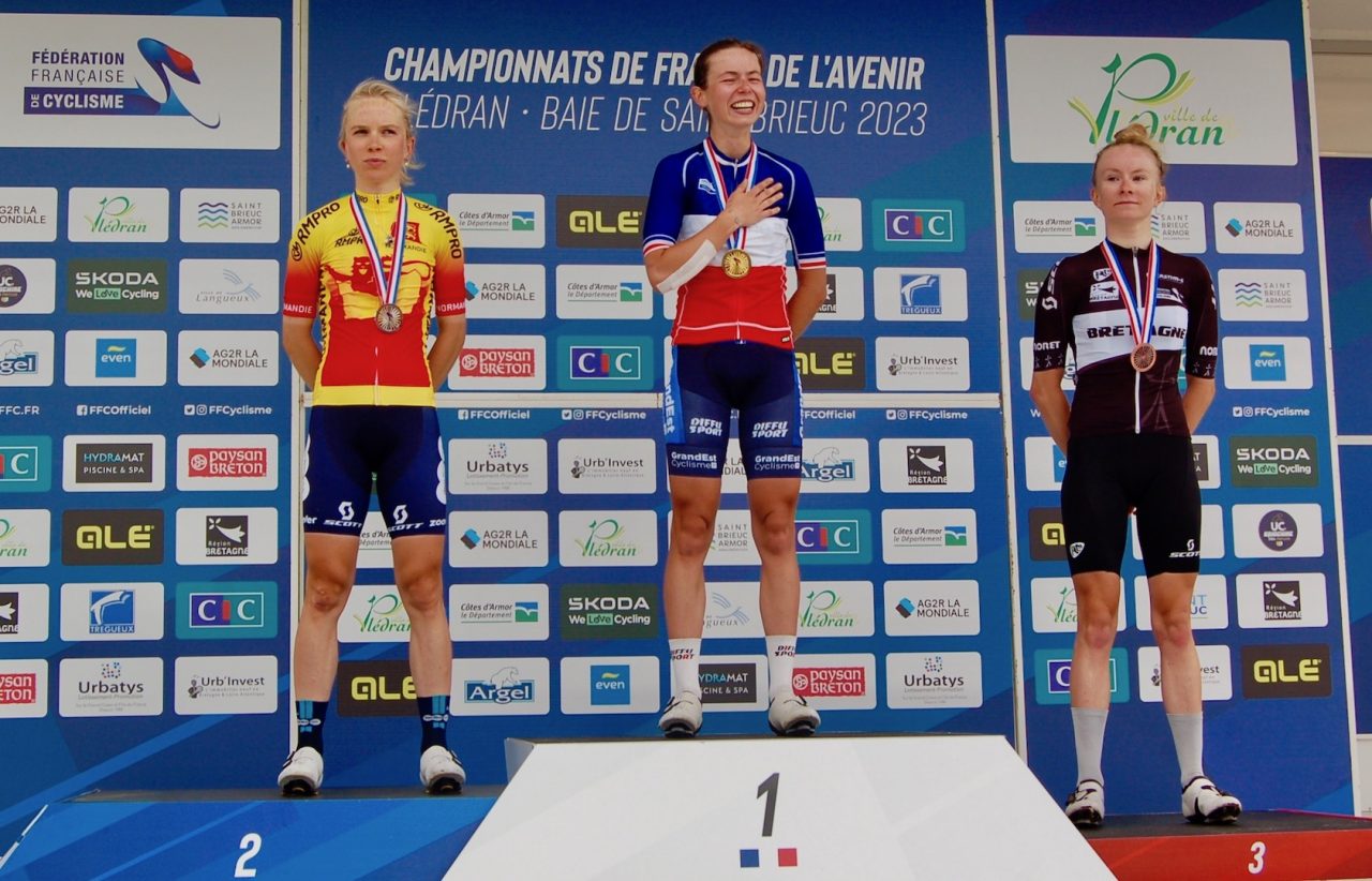 Championnats de l’Avenir  Pldran  U 23 Femmes : le maillot pour Ocane Mah, nouveau podium pour Mava Squiban.