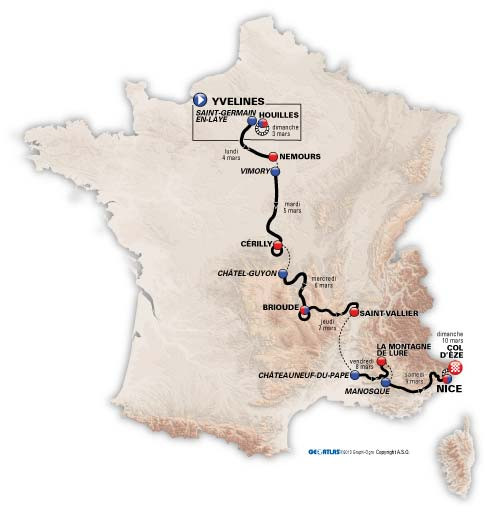 Paris-Nice 2013 : les tapes