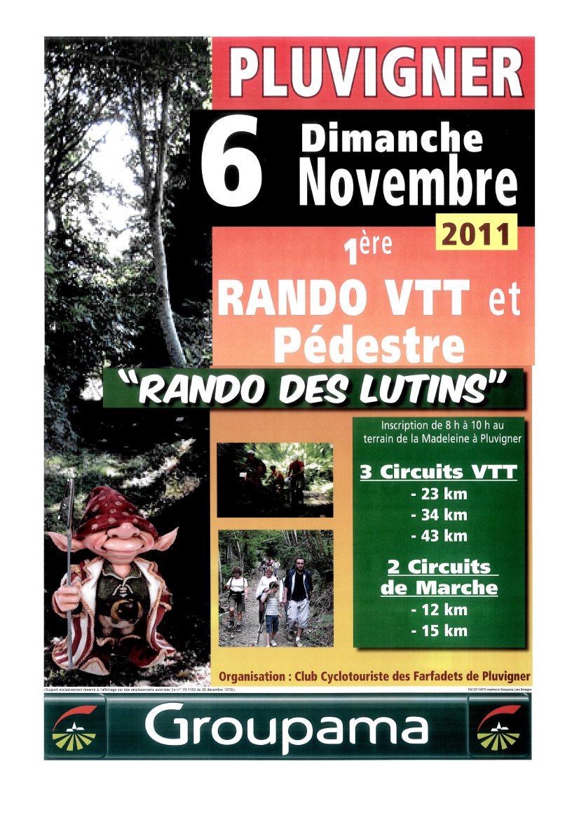 Rando des Lutins le 6 novembre  Pluvigner (56)