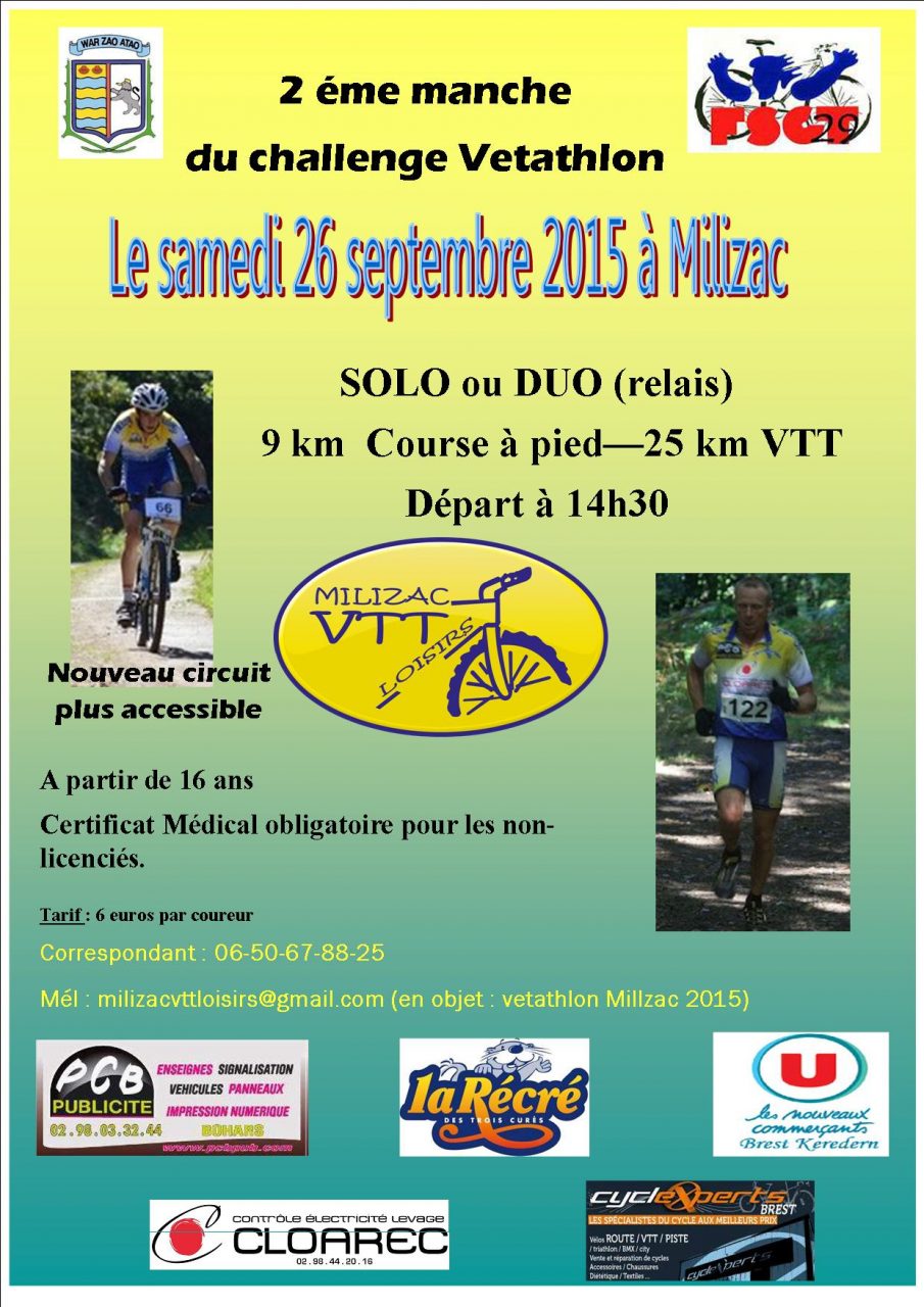 Vtathlon  Milizac (29) ce week-end