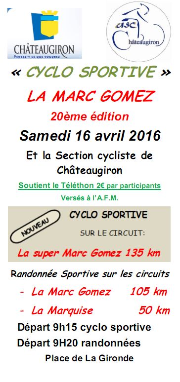 CycloSportive "La Marc Gomez", 20me dition