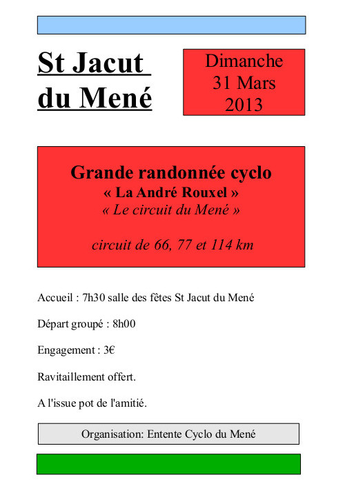 Rando "La Circuit du Men - La Andr Rouxel" dimanche  