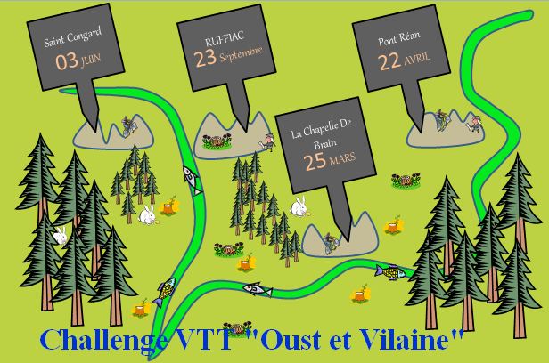Challenge Oust et Vilaine VTT à Saint-Congard (56) dimanche