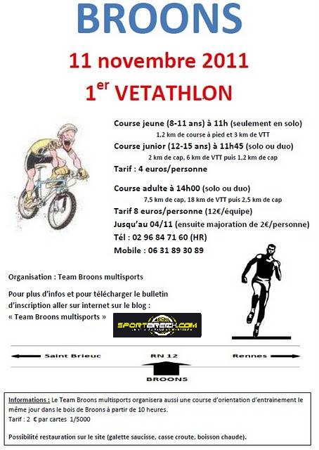 1er vtathlon de Broons (22) le 11 Novembre.