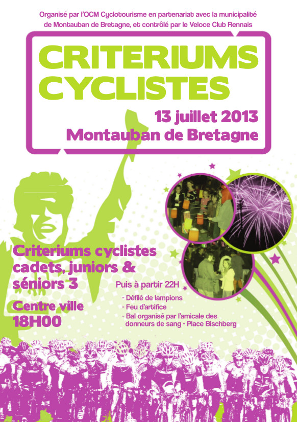 1er critrium de Montauban-de-Bretagne le 13 juillet 