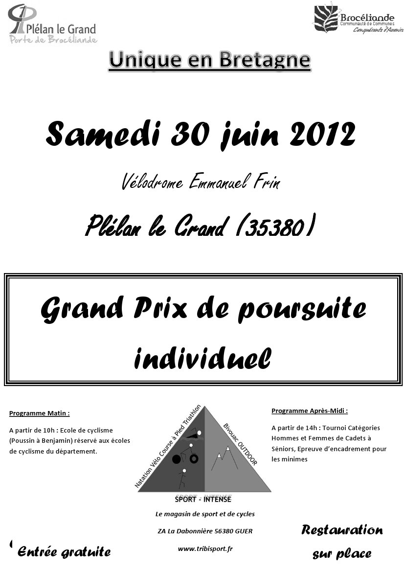 Tournoi de poursuite  Pllan-le-Grand samedi : les engags 