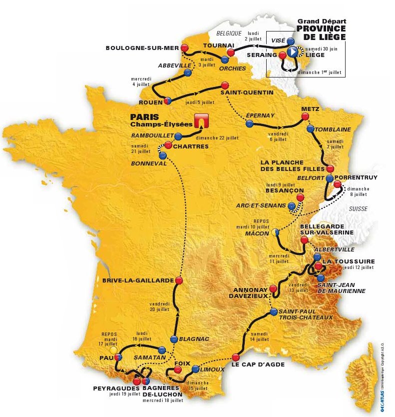 Tour de France 2012 : le parcours "officiel" 