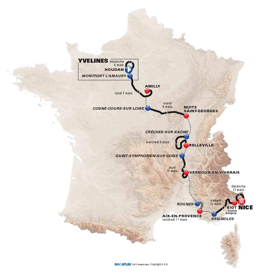 Paris-Nice 2011 : le parcours 