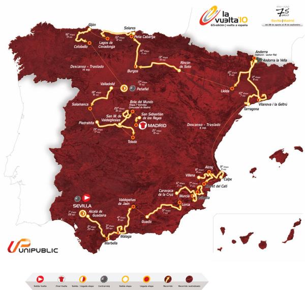 Tour d'Espagne 2010 : coup d'envoi en nocturne samedi soir ! 