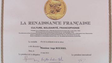 La mdaille de la Renaissance franaise pour Ange Roussel 